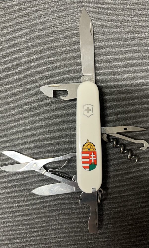 Victorinox Climber zsebkés, fehér markolattal, magyar címerrel